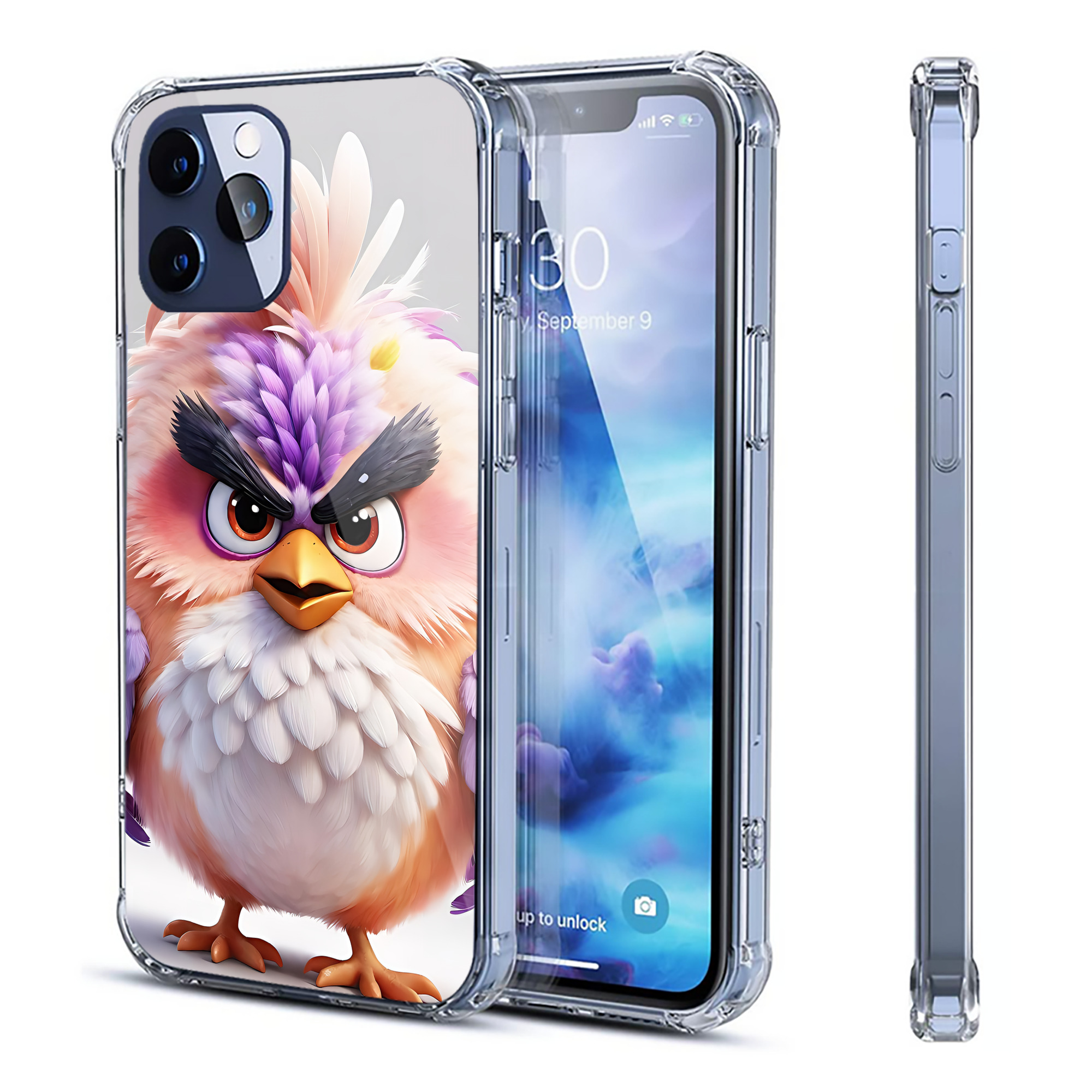 （画像用） Angry Birds アングリーバード 【iPhone 12シリーズ対応】透明スマホケース（クリアソフトケース）